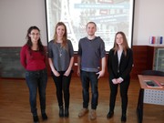 Camille Mestre, Klavdija Poklukar and Aleš Sedlar with Attaché Mrs Marion Moreau